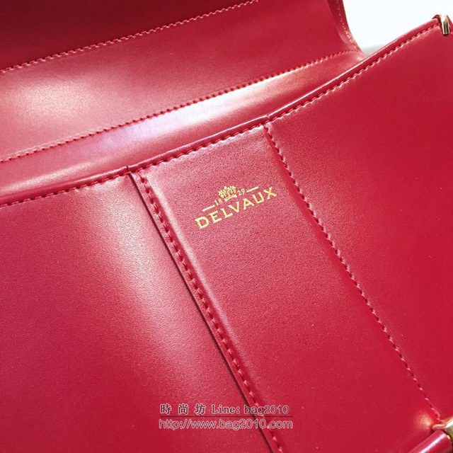 DELVAUX女包 德爾沃Brillant經典款 進口box牛皮 德爾沃女手提包 DV0028海棠紅 大號Delvaux單肩包  fcs1108